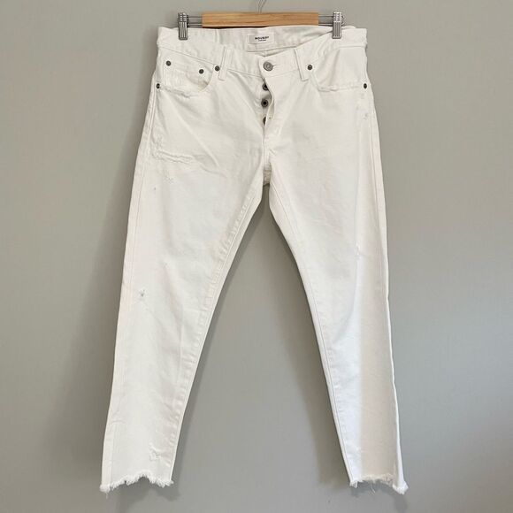 MOUSSY Raw Hem Mid-rise Cropped Jeans - Picture 1 of 7